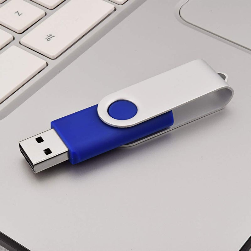 KOOTION 10 X 1GB USB Flash Drive 1gb Flash Drive Swivel Thumb Drive Memory Stick Keychain Design Blue - Image 5
